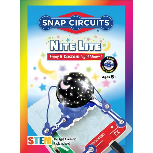 Snap Circuits Nite Lite 5-Custom Light Show STEM Build Kids Play Toy 5y+
