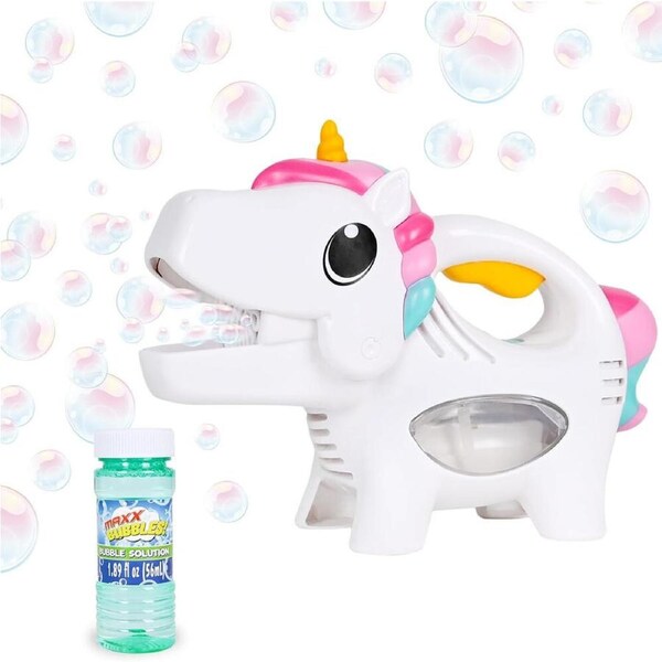 Maxx Bubbles Handheld Unicorn Bubble Blower w/Music Kids Outdoor Play Toy 3+
