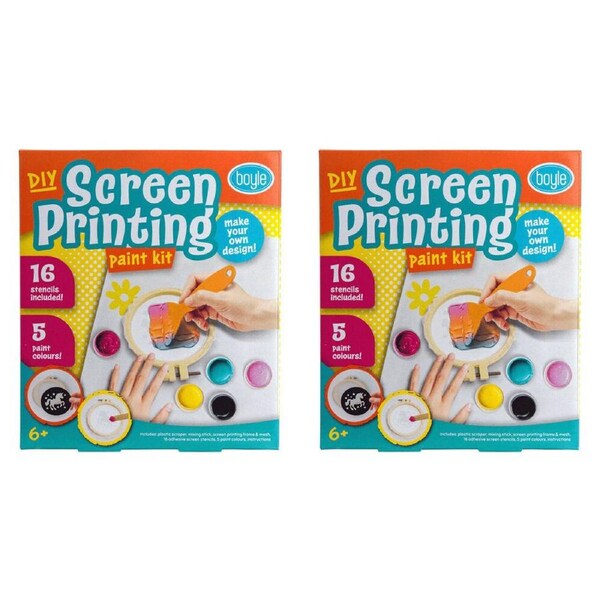 2PK Boyle Screen Printing Paint Project Kit Kids DIY Craft Art Activity 6y+