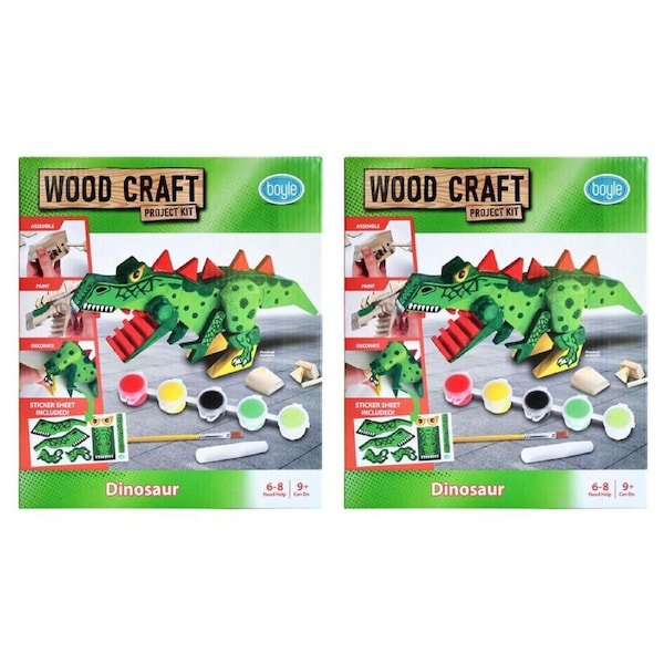 2PK Boyle Wood Craft Project Kit Dinosaur Kids/Children DIY Build Activity 9y+