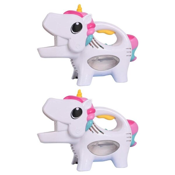 2PK Maxx Bubbles Handheld Unicorn Bubble Blower w/Music Kids Outdoor Play Toy 3+