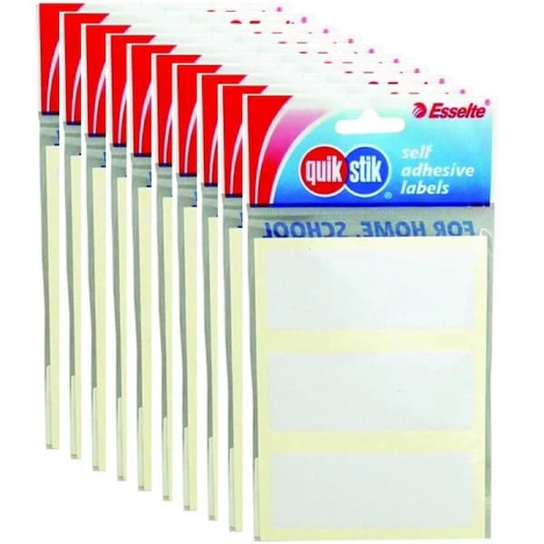 Quikstik Rectangular Labels 29x76mm White Pack 21 10 Packs