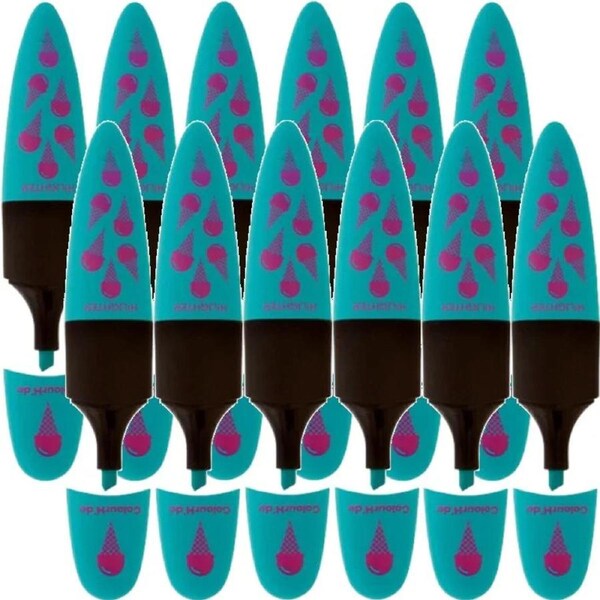 Colourhide Designer Highlighter Quirky Turquoise Blue Box 12