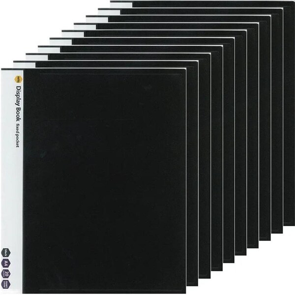 Marbig Display Books 20 Pocket A4 Black 10 Pack