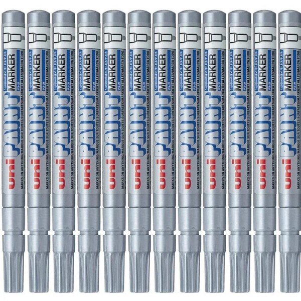 Uni-Ball PX-21 Paint Marker Bullet Tip 1.2mm Silver Box 12
