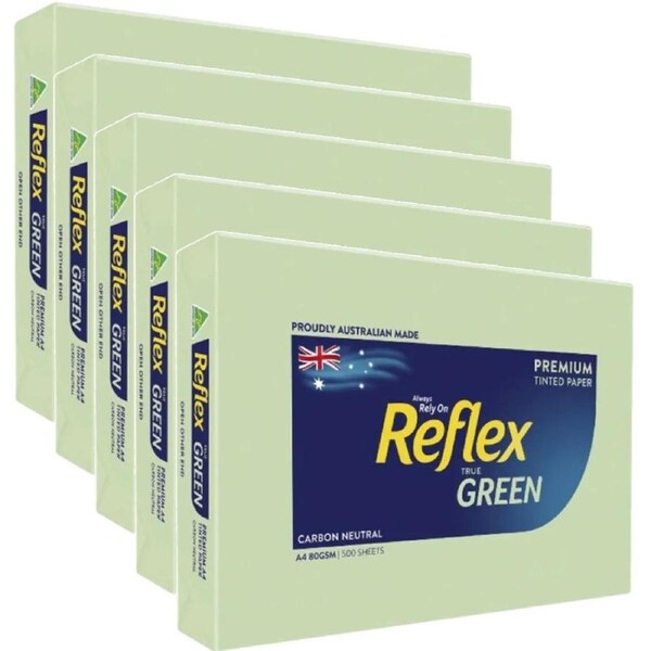 Reflex Green 80gsm A4 Copy Paper 5 Reams 2,500 Sheets Box