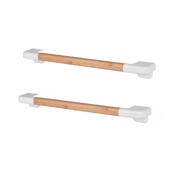 2 Pcs Bamboo Wall Mounted Bathroom Towel Rail