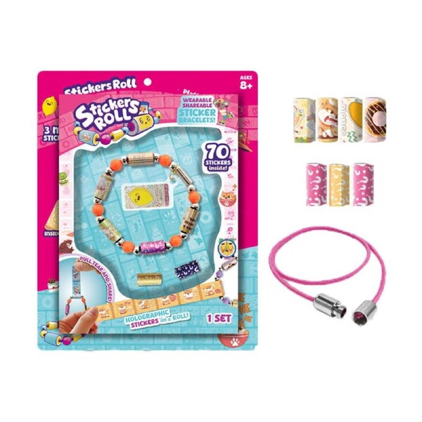 Catzon 70 Pcs Wearable Sticker Bracelets with Kawaii Theme Toy Set for Kids