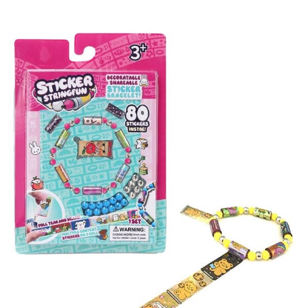 Catzon 80 Pcs Wearable Stickers Bracelet DIY Handmade Jewelry Girls Toys-Yellow