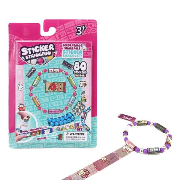 Catzon 80 Pcs Wearable Stickers Bracelet DIY Handmade Jewelry Girls Toys-Purple