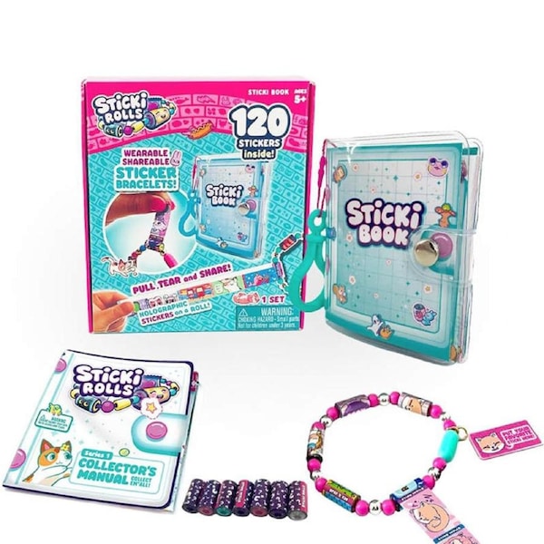 Catzon 120 Pcs DIY Sticker Bracelet with Sticki Book for Girls Crafts Gifts