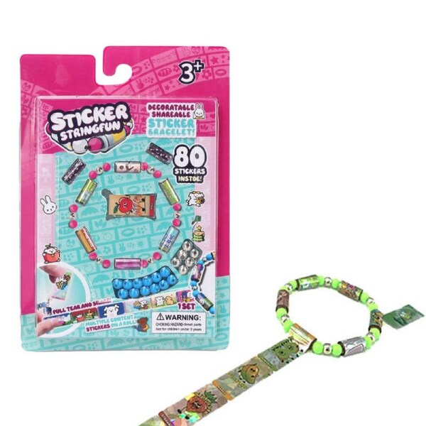 Catzon 80 Pcs Wearable Stickers Bracelet DIY Handmade Jewelry Girls Toys-PurpleGreen