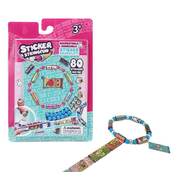 Catzon 80 Pcs Wearable Stickers Bracelet DIY Handmade Jewelry Girls Toys-Blue