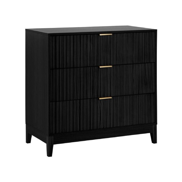 Adoria Chest 3 Drawer Storage Lowboy Dresser Black