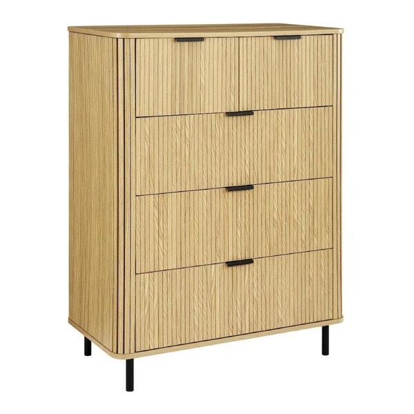 Kayla Chest Dresser Tallboy 5 Drawers Oak