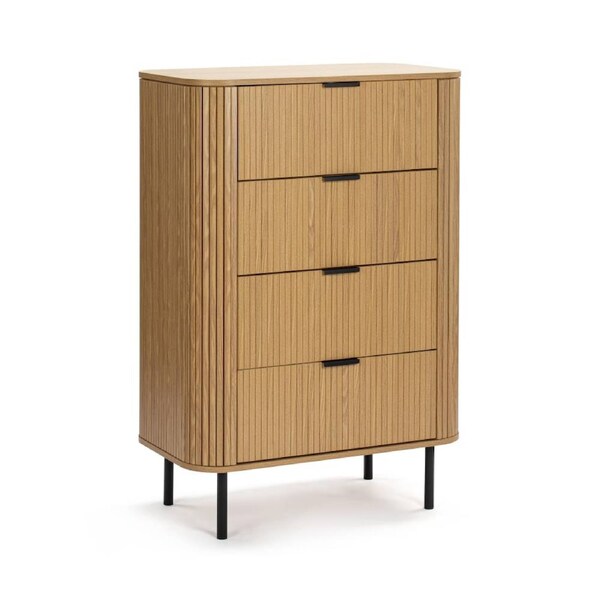 Kayla Tallboy Dresser Chest 4 Drawers Oak