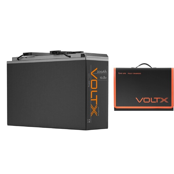 VoltX Slim 12V 200Ah Lithium Battery + 200W Solar Panel