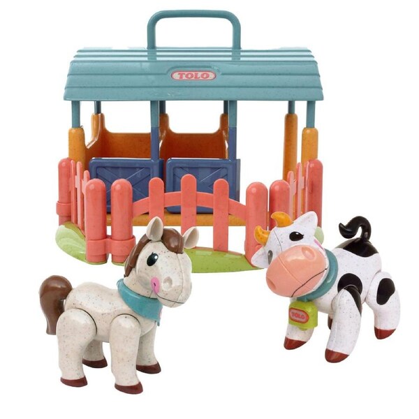Tolo Toys First Friends Cow & Horse Stable Interactive 17cm Baby Toy 12m+