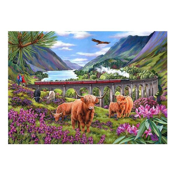500pc House Of Puzzles Glenfinnan Ladies Big 48x69cm Jigsaw Puzzle Kids 3y+