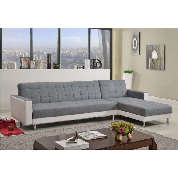 Sofa bed 3m Fabric 5 Seater Recliner Coner Funton Couch Lounge 4 Colours Grey&White