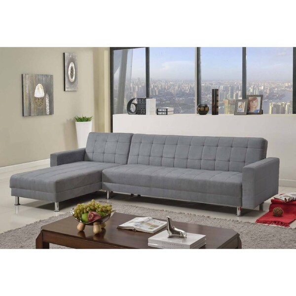 Sofa bed 3m Fabric 5 Seater Recliner Coner Funton Couch Lounge 4 Colours Full Grey