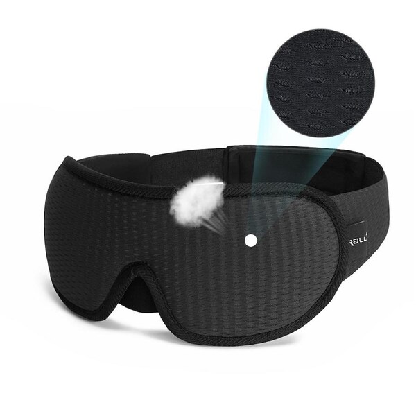 3D Sleeping Mask Block Out Light Sleep Mask For Eyes Soft Sleeping Aid Eye Mask Black