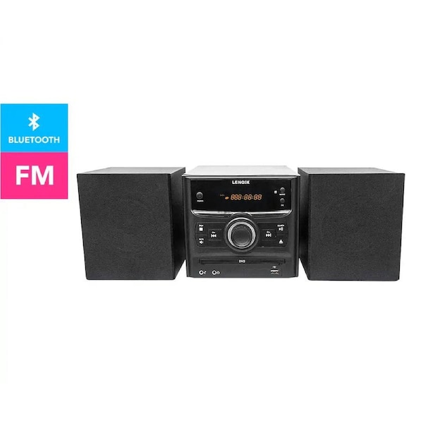 Bluetooth Music Hi-Fi System - 30 RMS CD Player FM Radio DVD - Stereo Music System