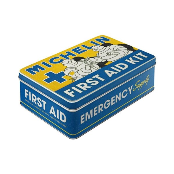 Nostalgic-Art Flat Metal Storage Tin Container 23x16cm Michelin First Aid Kit