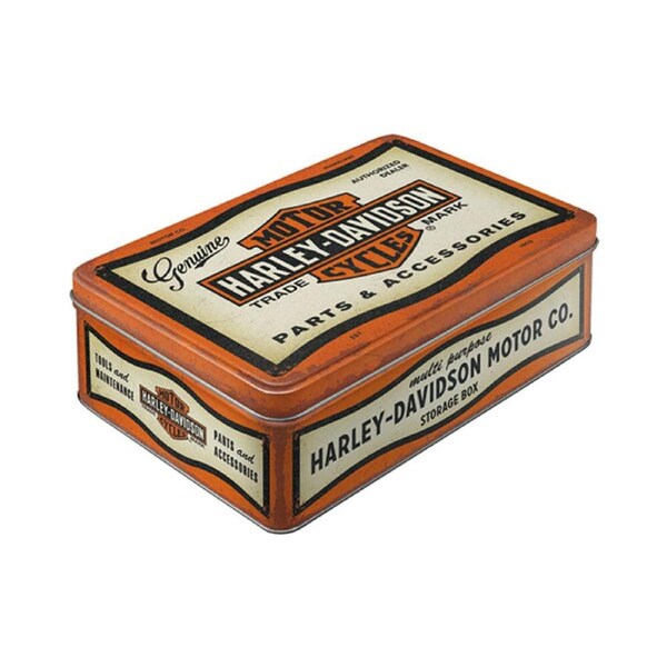 Nostalgic-Art Flat Metal Storage Tin 23x16cm Harley-Davidson Parts Accessories