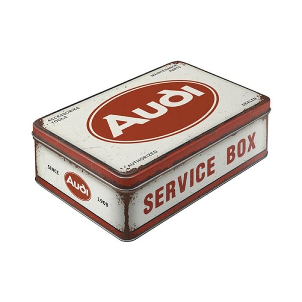 Nostalgic-Art Flat Metal Storage Tin Food Container 23x16cm Audi Service Box