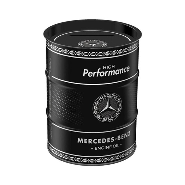 Nostalgic-Art Money Box Coin Bank Oil Barrel 9.3x11.5cm Mercedes Benz Engine Oil