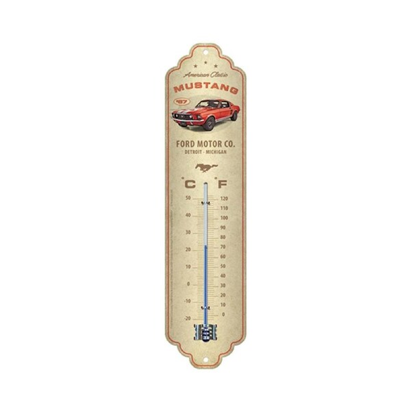 Nostalgic-Art Metal Thermometer Wall Decor Ford Mustang GT 1967 Red 28x6.5cm