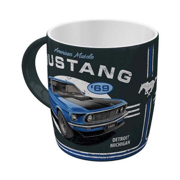 Nostalgic-Art Ceramic Coffee/Tea Mug Ford Mustang 1969 Mach 1 9x9cm Blue