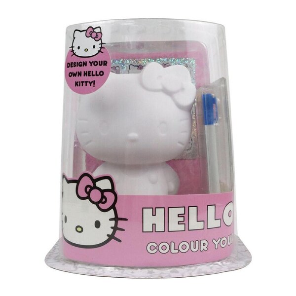 Hello Kitty Colour Your Own Figure Set Paintable Statue 19x16.5cm Kids 3y+