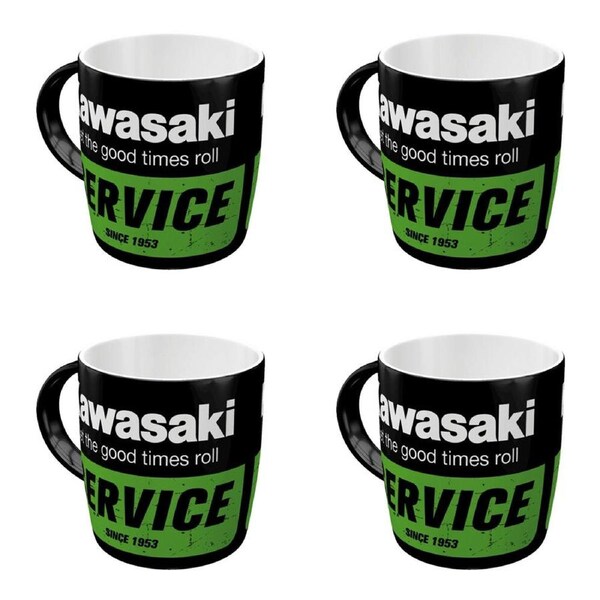 4PK Nostalgic-Art Ceramic Coffee/Tea Mug Drinking Cup Kawasaki Service 9x9cm