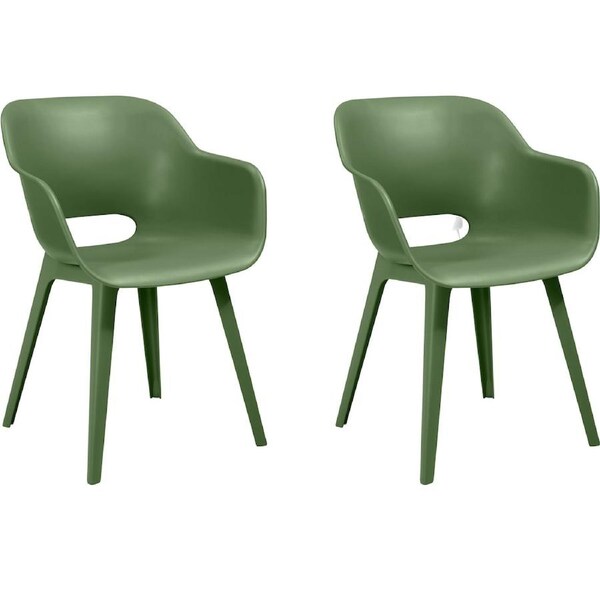 Keter Akola Dining Chair - Olive Green -2 PACK