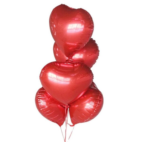 18-inch Red Heart Foil Balloon Bouquet 10pk