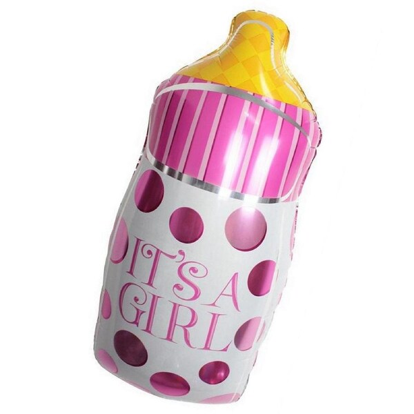 Jumbo 'It's A Girl' Pink Baby Milk Bottle Foil Balloon