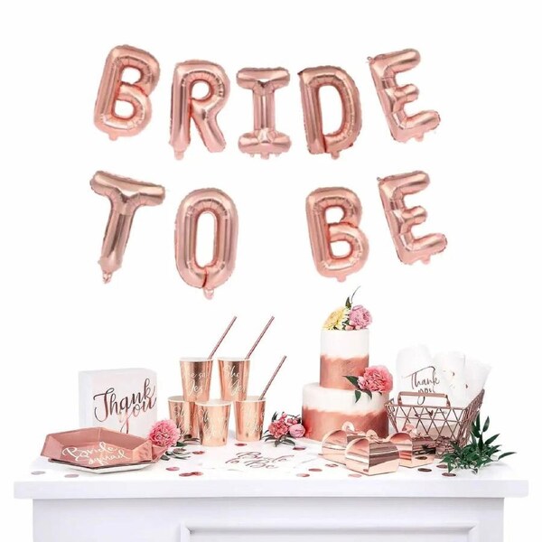 16-inch Rose Gold BRIDE TO BE Foil Balloon Banner