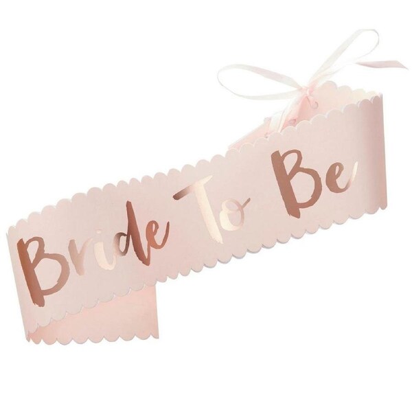 Rose Gold 'Bride To Be' Hen Party Sash