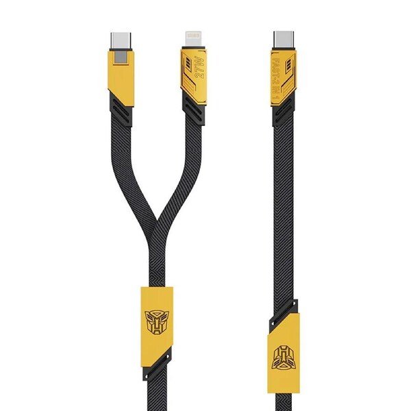 Transformers Type-C to Type-C USB / Apple 2 in 1 Charge Data Cable 65W 1.2m TF-A09 - Yellow
