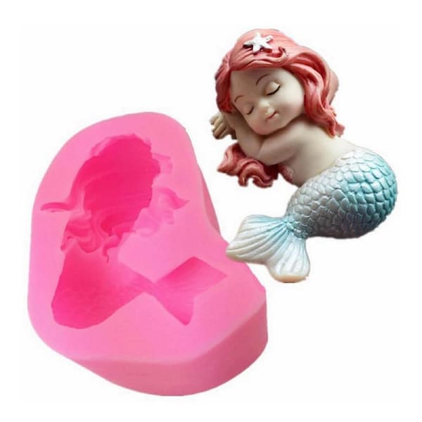 3D Sleeping Mermaid Silicone Mold