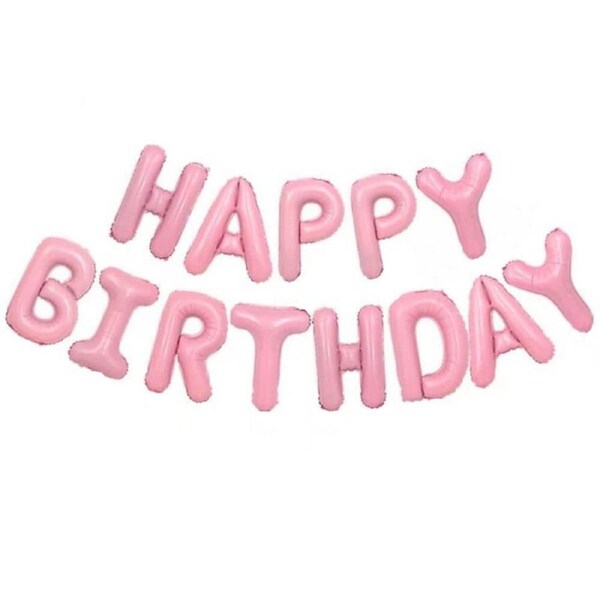 16-inch Pastel Pink HAPPY BIRTHDAY Foil Balloon Banner