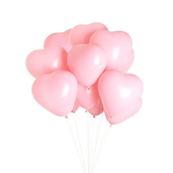 12-inch Pastel Pink Heart Latex Balloons 10pk