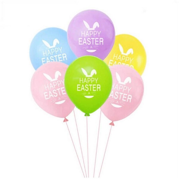 12-inch Assorted 'Happy Easter' Pastel Latex Balloons 10pk