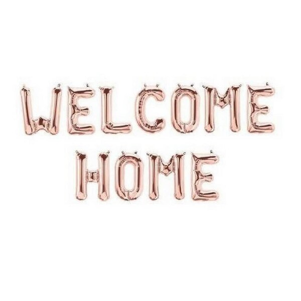 Rose Gold WELCOME HOME Foil Letter Balloon Banner