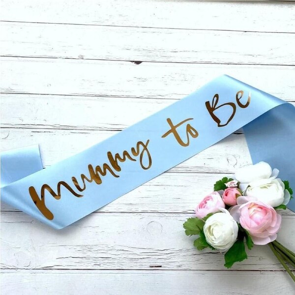 Blue 'Mummy To Be' Gender Reveal Party Sash