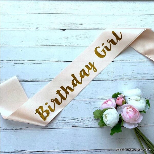 Champagne Pink 'Birthday Girl' Sash