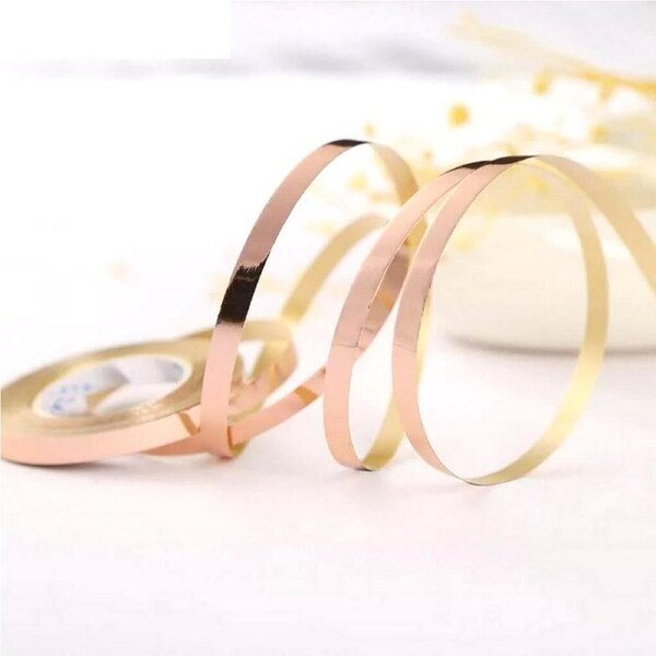 Metallic Rose Gold Foil Curling Ribbon Roll - 5mm*10m