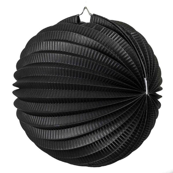 Black Accordion Paper Lantern Ball 20cm